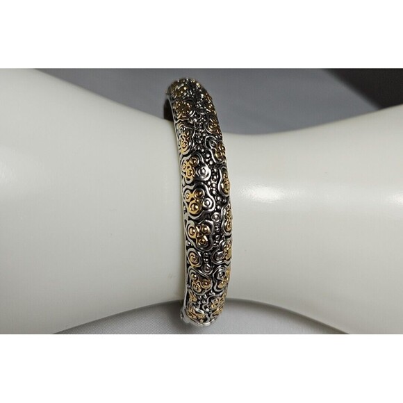 Sterling-Look (Faux) Bangle Bracelet. - Picture 3 of 6